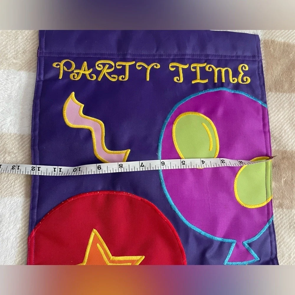 Vintage Party Time Yard Flag 12x30 inches